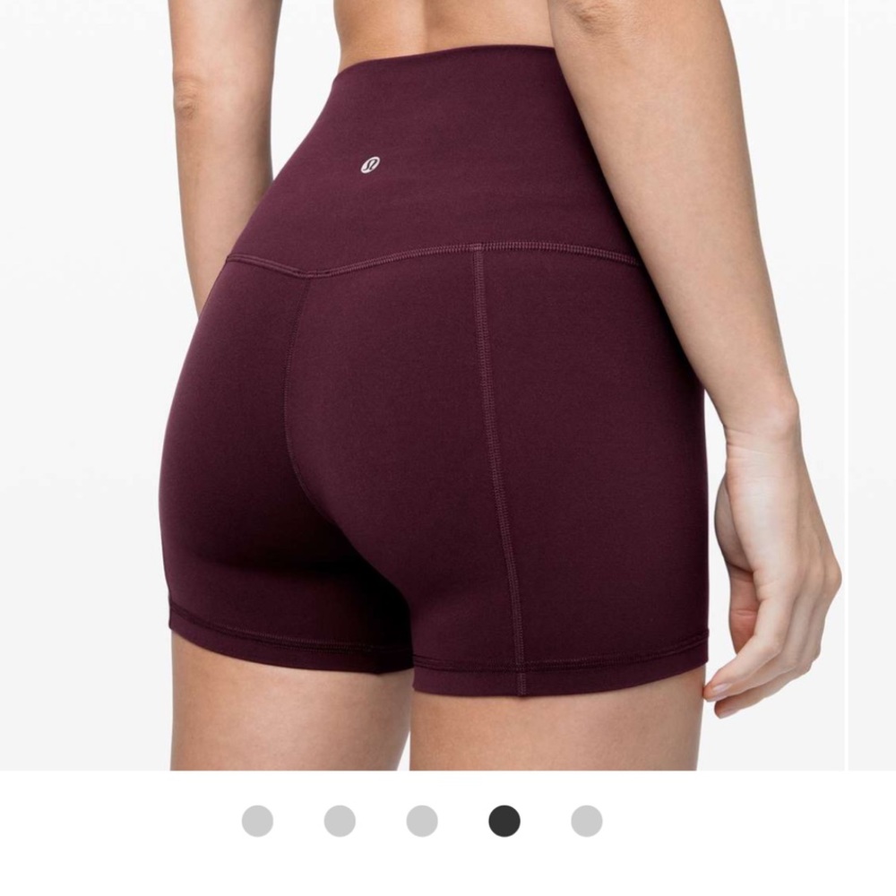 lululemon athletica maroon Bike Shorts with High Waist and Compression Fit